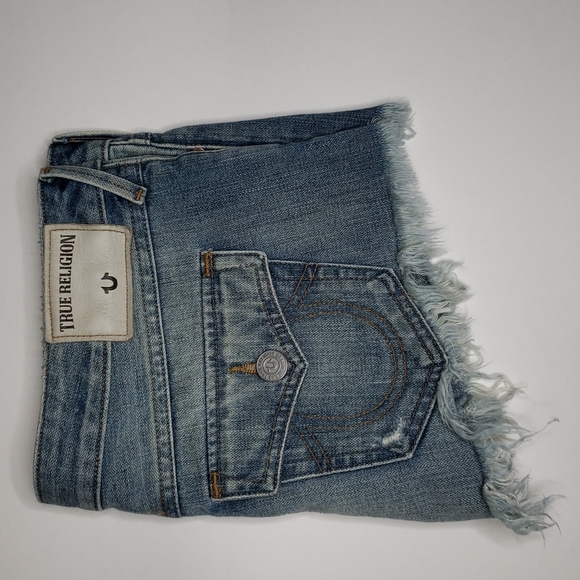 True Religion Joey Cut Off Short - 29 - Light Blue - Picture 7 of 8